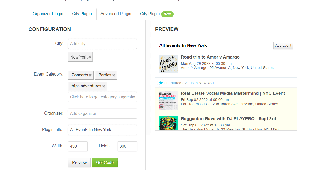 WordPress Event Plugin Example Preview