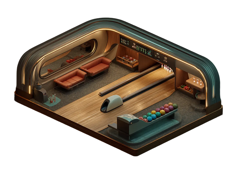 Best Place for Bowling illustration