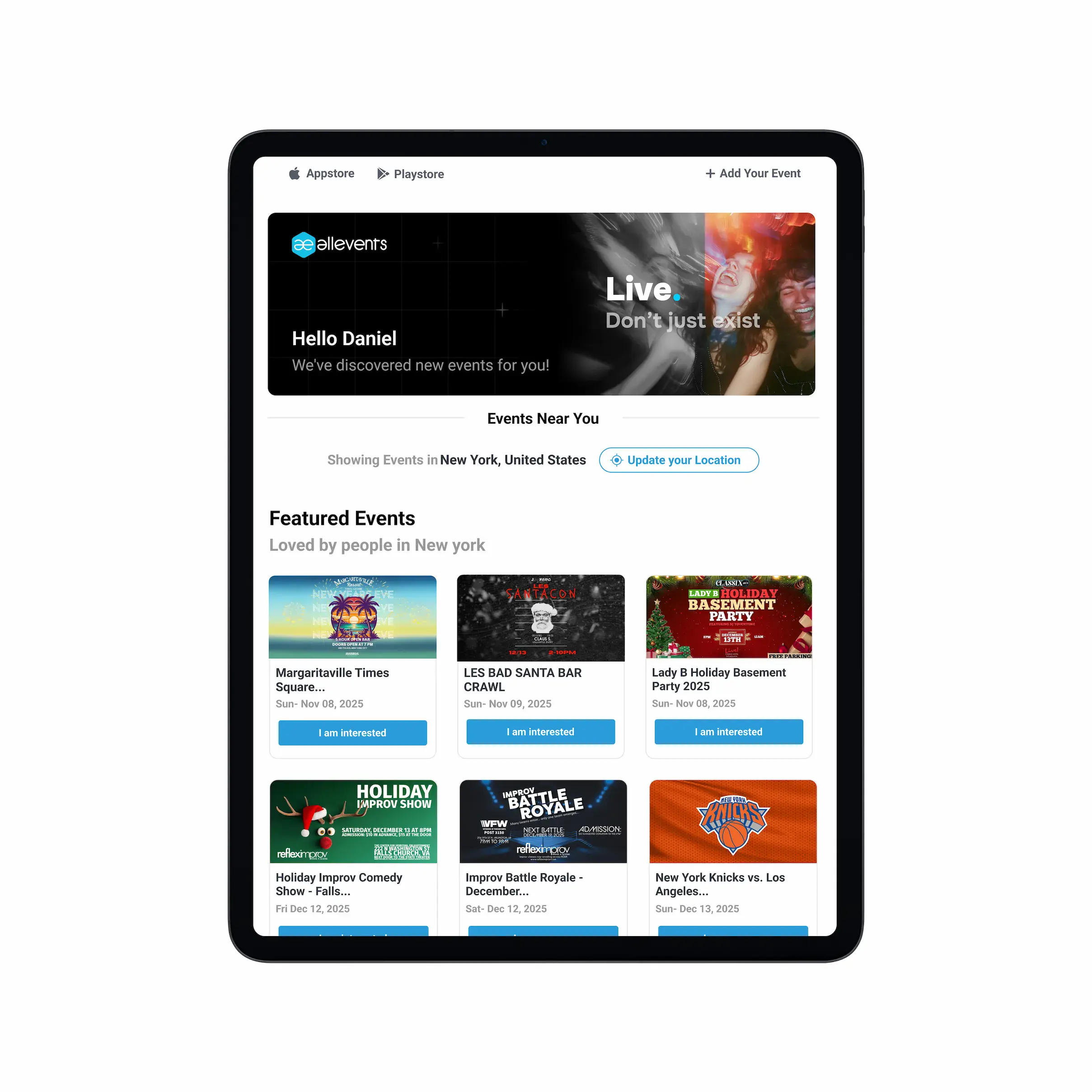 Alleevnts newsletter